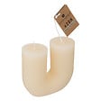 ATMOSPHERA - Bougie décorative en paraffine forme U Ivoire 2 mèches - vignette