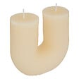 ATMOSPHERA - Bougie décorative en paraffine forme U Ivoire 2 mèches - vignette