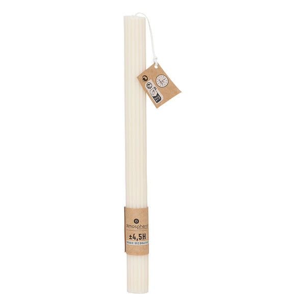ATMOSPHERA - Bougie décorative paraffine Ivoire 26cm - large