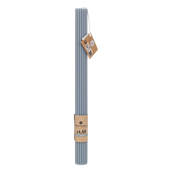ATMOSPHERA - Bougie décorative bâton - Paraffine - Bleu Orage - H26cm - large
