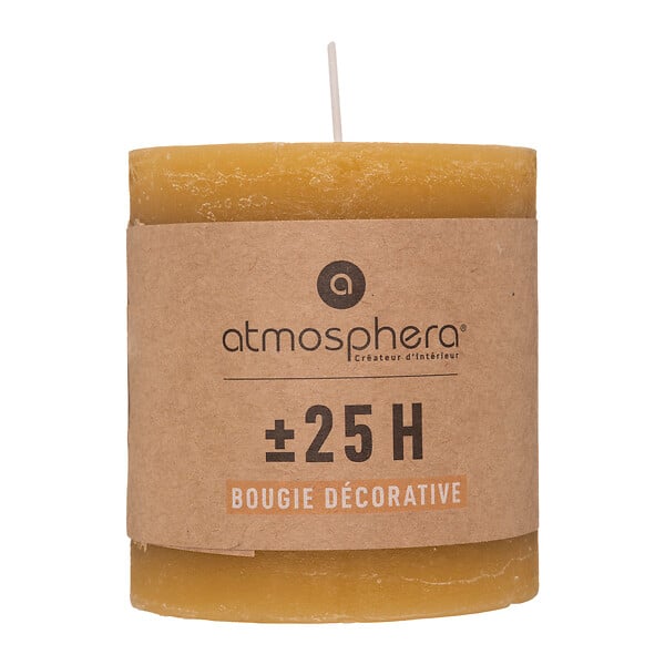 ATMOSPHERA - Bougie cylindrique - Olia - Jaune - 220g - large