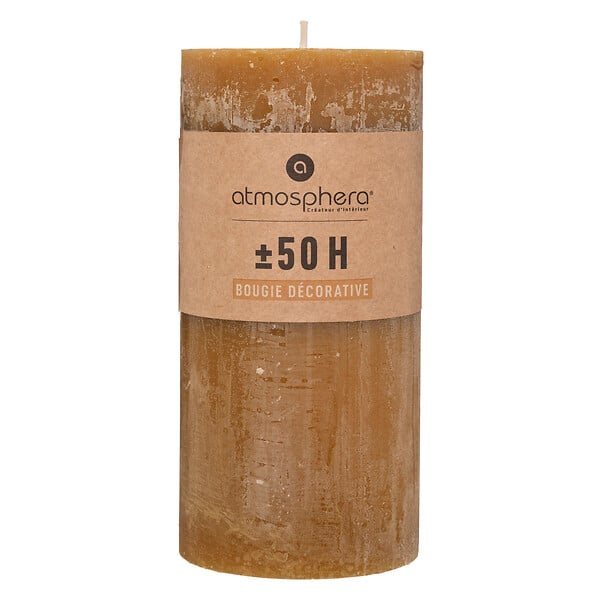 ATMOSPHERA - Bougie cylindrique en cire Olia Jaune 50h - large