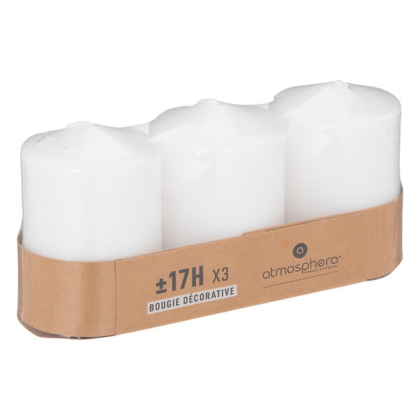 ATMOSPHERA - Bougies votives Many Blanches Lot de 3 - large