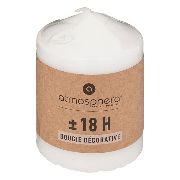 ATMOSPHERA - Bougie ronde blanche Many - Cire - 7x9cm - 18 h - large