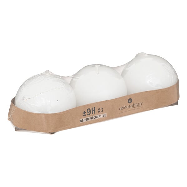 ATMOSPHERA - Bougies décoratives cire Many Blanc 6cm - large