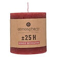 ATMOSPHERA - Bougie ronde rouge paraffine 6,7x7cm - Rustique - 25h - vignette
