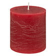 ATMOSPHERA - Bougie ronde rouge paraffine 6,7x7cm - Rustique - 25h - vignette
