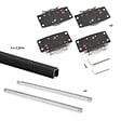 EMUCA - Kit de ferrures pour Flow2 2 portes coulissantes et à fermeture souple avec rails encastrés 2,35m, panneaux non inclus, Peint en Noir - vignette