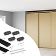 EMUCA - Système de montage en surface Flow 2 en kit pour une armoire avec 2 portes coulissantes en bois avec fermeture souple. - vignette