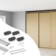 EMUCA - Système de montage en surface Flow 2 en kit pour une armoire avec 2 portes coulissantes en bois avec fermeture souple. - vignette