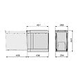 EMUCA - Poubelles de recyclage pour la cuisine, 1 x 30L, fixation inférieure et extraction automatique, Acier et Plastique, Gris antracite - vignette