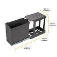 EMUCA - Poubelles de recyclage pour la cuisine, 1 x 30L, fixation inférieure et extraction automatique, Acier et Plastique, Gris antracite - vignette