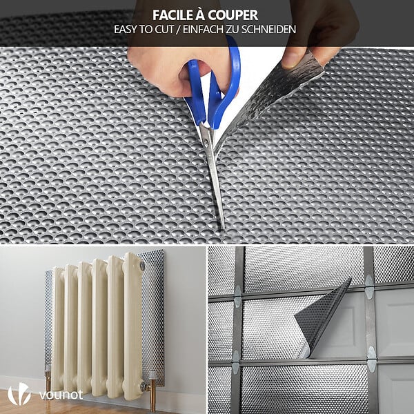 VOUNOT - Isolant thermique a bulle double couche aluminium radiateur reflecteur 1x20m - large