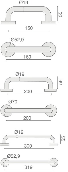 HERACLES - Barre tubulaire inox série BR11 19x150mm - HERACLES - B-INOX-BR11 - large