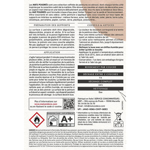 MAISON DECO - Aérosol MAT POUDRE LATERITE 400ML - large