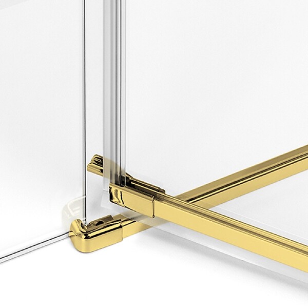 OTITEC - Cabine de douche doré brossé 80x120 cm,pivotante droite  BALI GOLD BRUSHED, acces de face - large
