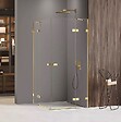 OTITEC - Cabine de douche 100x90cm 2 portes pivotantes,MIAMI GOLD, doré,acces d'angle - vignette