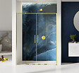 OTITEC - Porte de douche dorée  140 cm 4 volets coulissante gauche HAWAII GOLD - vignette