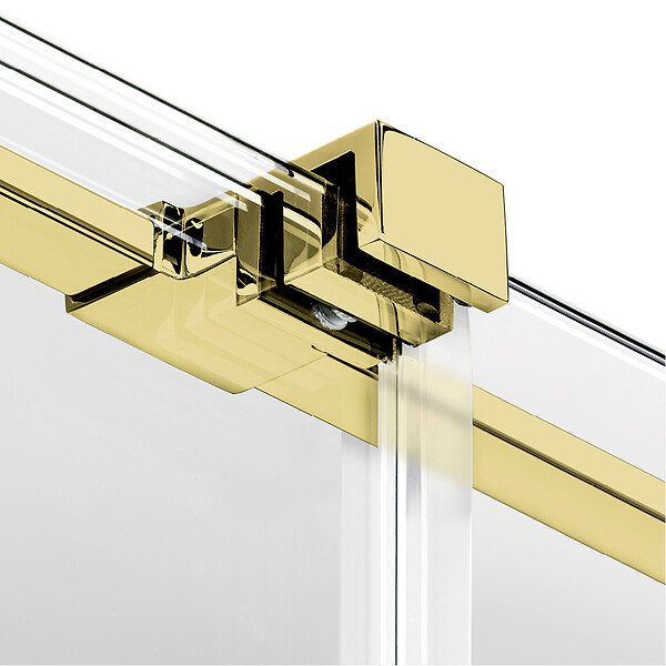 OTITEC - Porte de douche dorée  140 cm 4 volets coulissante gauche HAWAII GOLD - large