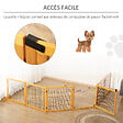 PAWHUT - Barrière de sécurité parc enclos chien modulable pliable porte verrouillable intégrée 5 panneaux grillage acier noir bois de pin verni - vignette