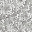 LUTECE - fleur kirigami gris et blanc - vignette