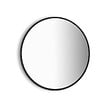 EMUCA - Miroir Zeus avec éclairage décoratif à LED et cadre noir, diamètre 80 cm, AC 230V 50Hz, 12 W, Aluminium et Verre - vignette