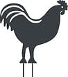 CENTRALE BRICO - Figurine à piquer Coq - 42,5x42 cm - anthracite - vignette