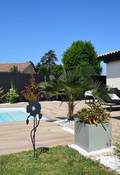 CENTRALE BRICO - Déco en métal à planter Coquelicot - 22x70 cm - anthracite - large