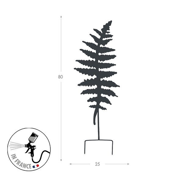 CENTRALE BRICO - Déco en métal à planter Fougère - 25x70 cm - anthracite - large