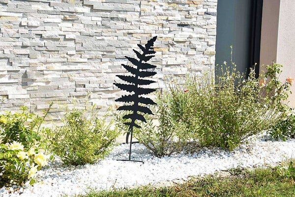 CENTRALE BRICO - Déco en métal à planter Fougère - 25x70 cm - anthracite - large