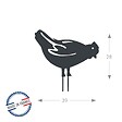 CENTRALE BRICO - Figurine à piquer Poule - 28x39 cm - anthracite - vignette