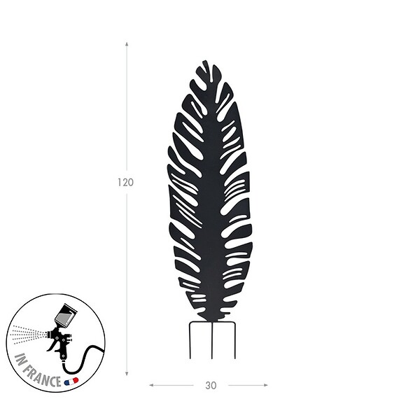 CENTRALE BRICO - Déco en métal à planter Feuille - 30x100 cm - anthracite - large