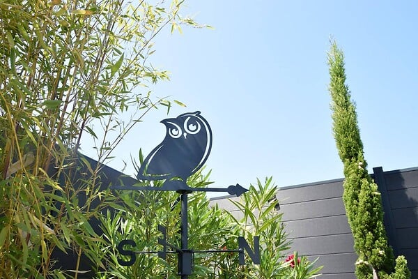 CENTRALE BRICO - Girouette Hibou - 45x72,5 cm - anthracite - large