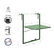 CENTRALE BRICO - Table de balcon réglable Soléa - 55x45 cm - vert pâle - vignette