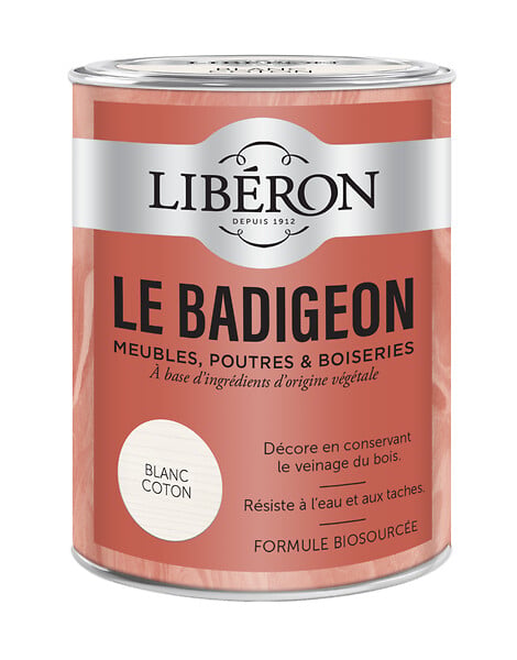 LIBERON - Badigeon pour meubles et boiseries - Blanc Coton - 0,25 L - large