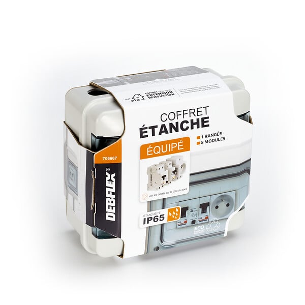 DEBFLEX - Coffret étanche IP65 8 modules - large