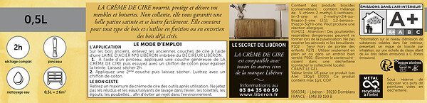 LIBERON - La Crème de cire pâte incolore 0,5 L - large