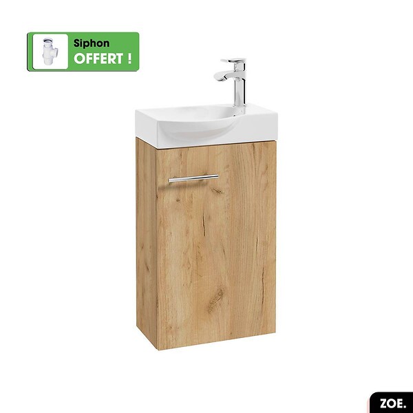 OTITEC - Vasque à encastrer avec siphon OFFERT | ZOE | Blanc | 40 × 9 × 29 - large