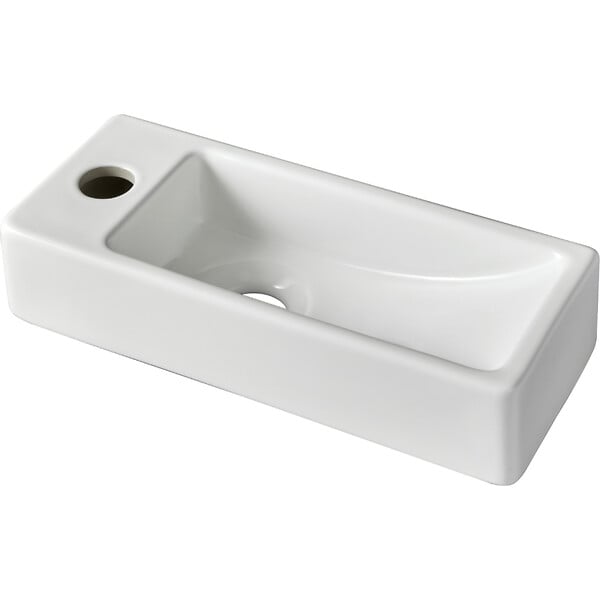 GODART - Lave-mains gain de place à suspendre 37 x 15 cm - robinet à gauche - Longine - large