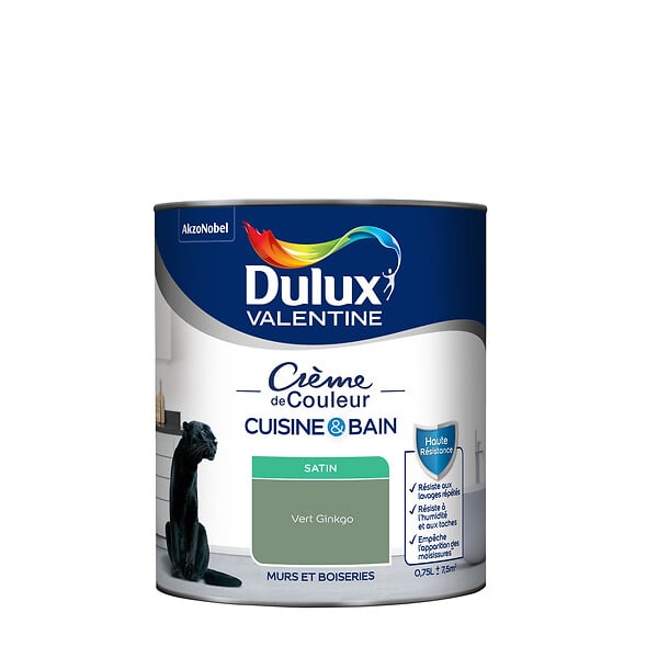 DULUX VALENTINE - Peinture murale satin - Vert Ginkgo - 0,75L - large