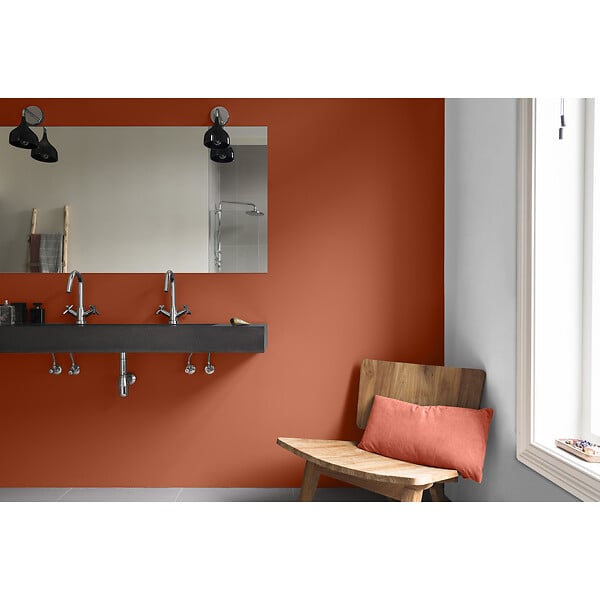 DULUX VALENTINE - Peinture Crème de Couleur Cuisine et Bain Satin Terre Cuite 2 L - large