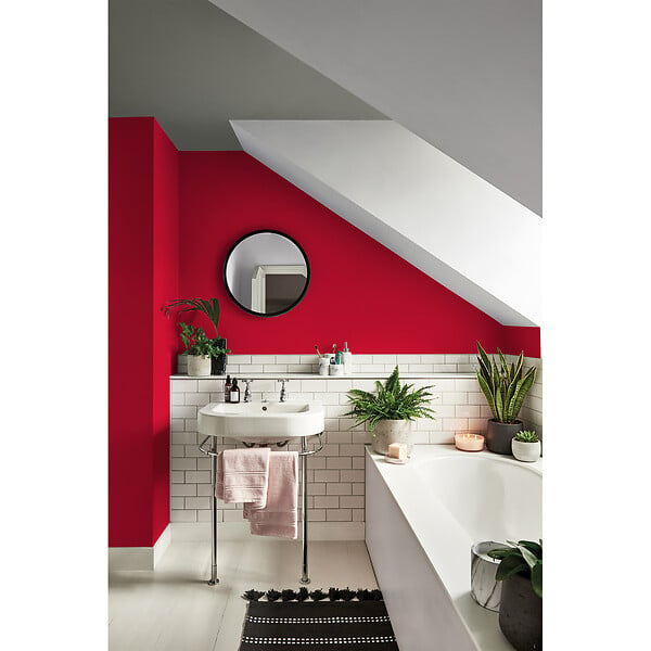 DULUX VALENTINE - Peinture Cuisine et Bain Satin - Rouge Industriel - 2 L - large