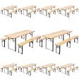 OVIALA - Lot de 10 Set Brasserie table et banc 220 cm - Munich - vignette