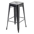 OVIALA - Tabouret de bar en métal noir mat - Indus - vignette