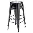 OVIALA - Tabouret de bar en métal noir mat - Indus - vignette