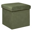 ATMOSPHERA - Pouf pliant et Coffre de rangement en tissu Vert Kaki 38 x 38 cm - vignette