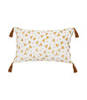 ATMOSPHERA - Coussin décoratif Blanc & Cannelle avec pompons  30 x 50 cm - vignette