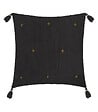 ATMOSPHERA - Coussin décoratif Gris Foncé brodé doré avec pompons 40 x 40 cm - vignette
