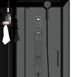 AURLANE - Cabine de douche Carrée Hydro 90x90x218 cm - Porte Pivotante - Fond & Profilés Noir Mat - vignette