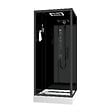 AURLANE - Cabine de douche Carrée Hydro 90x90x218 cm - Porte Pivotante - Fond & Profilés Noir Mat - vignette